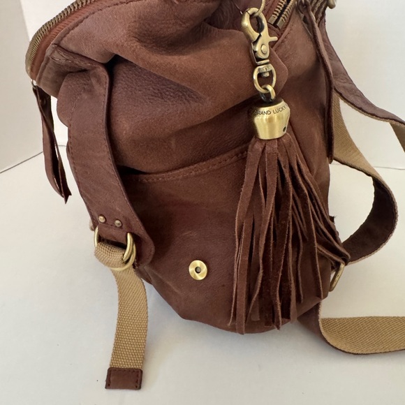 Lucky Brand- Brown Leather suede Backpack - Picture 2 of 7